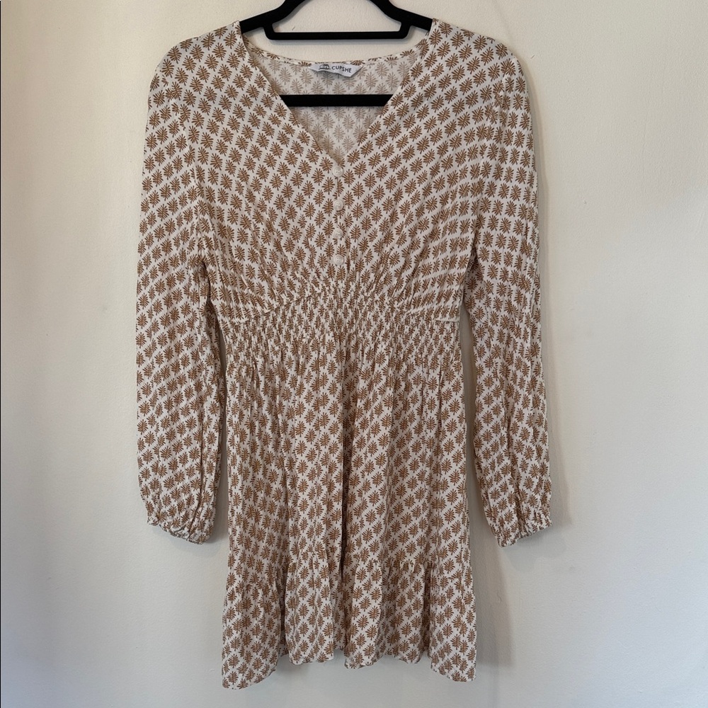 Elegant Tan Patterned Dress